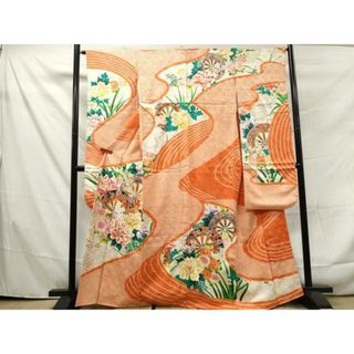平和屋着物■豪華振袖　駒刺繍　絞り　源氏車草花文　金銀彩　正絹　逸品　DAAP2983ud(振袖)