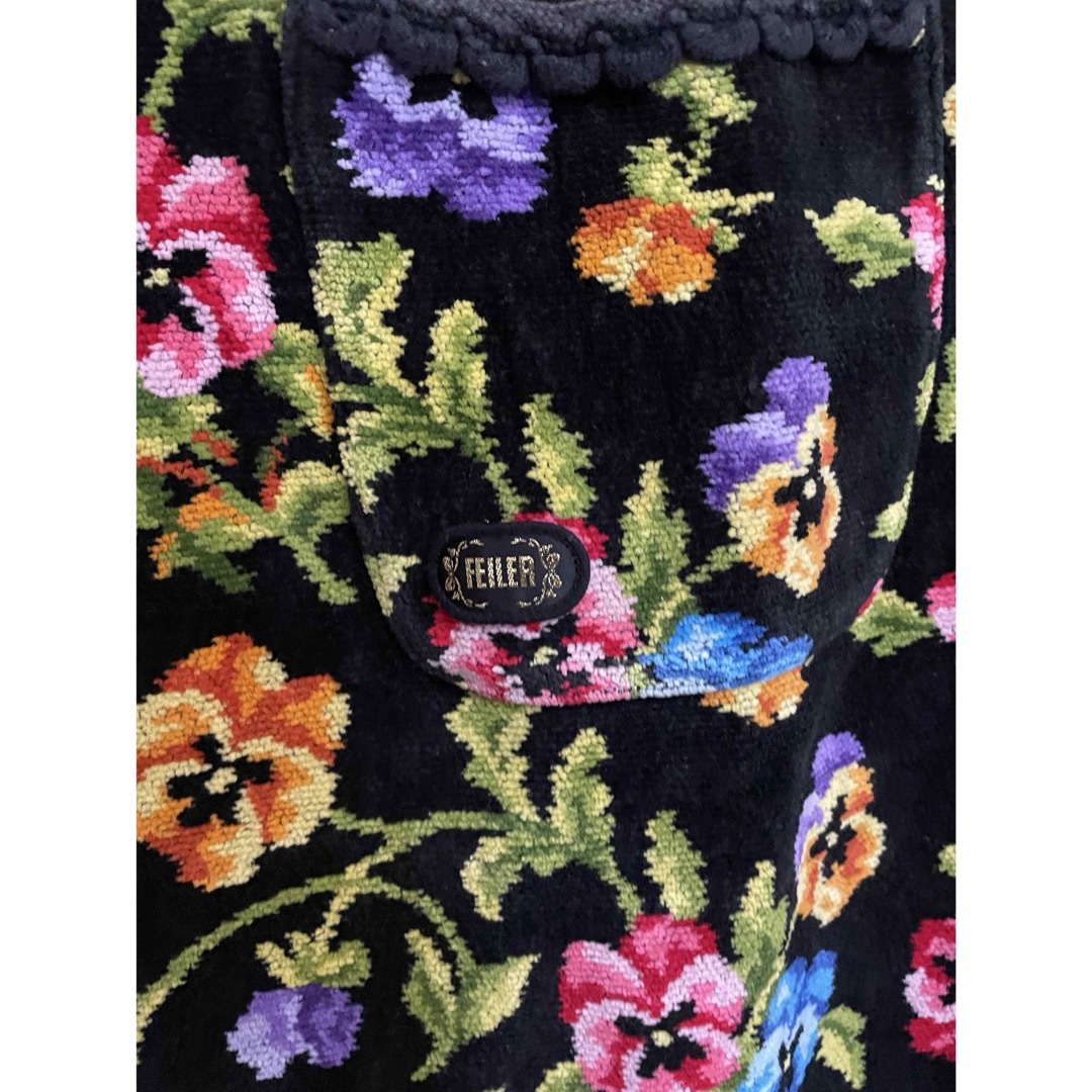 FEILER - 美品 フェイラー エプロン シェニール織 パンジーの FEILER - 美品 フェイラー エプロン シェニール織 パンジーの