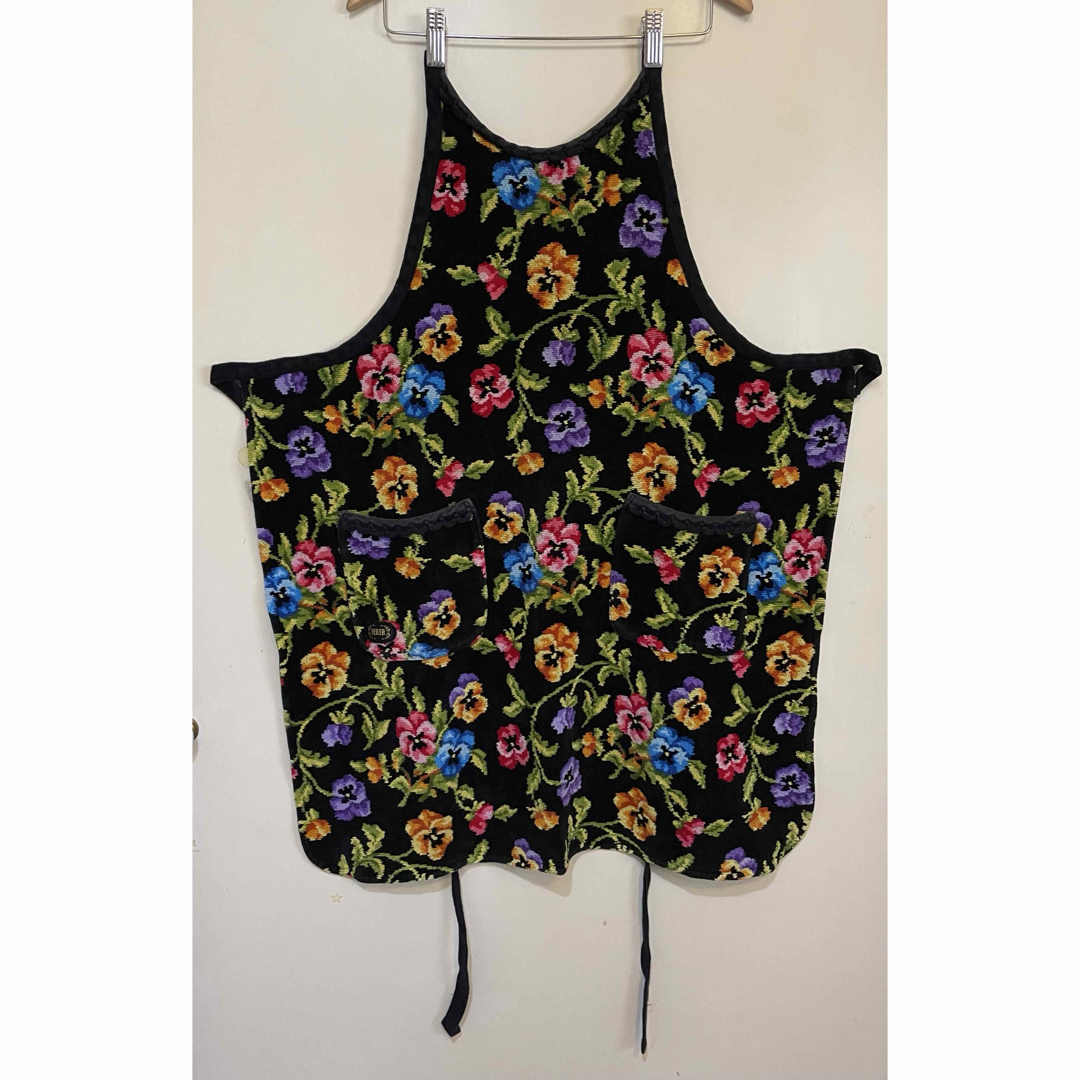 FEILER - 美品 フェイラー エプロン シェニール織 パンジーの FEILER - 美品 フェイラー エプロン シェニール織 パンジーの