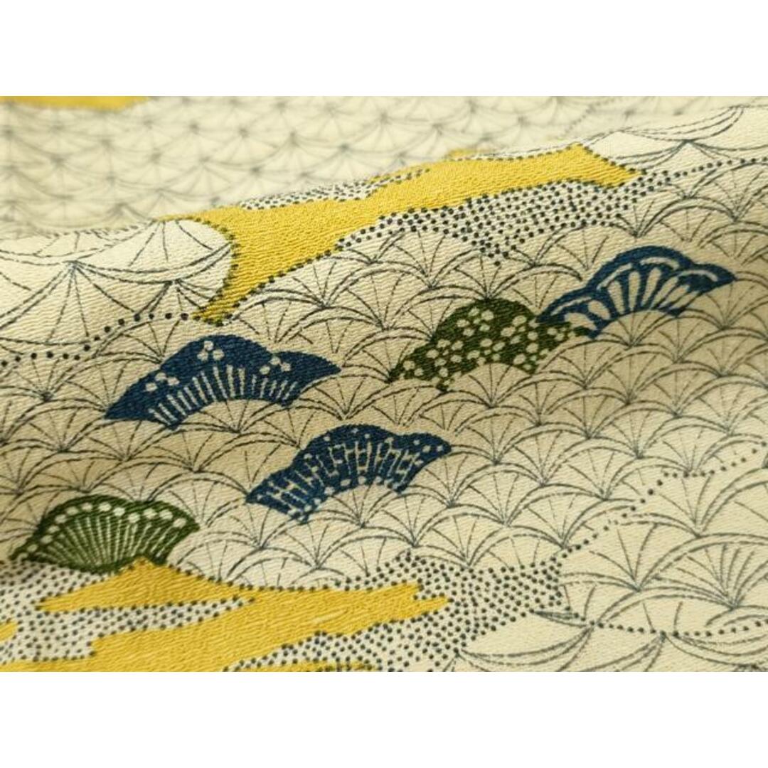 平和屋着物□上質な小紋 お召縮緬 雲霞草花文 正絹 逸品 平和屋着物□上質な小紋 お召縮緬 雲霞草花文 正絹 逸品
