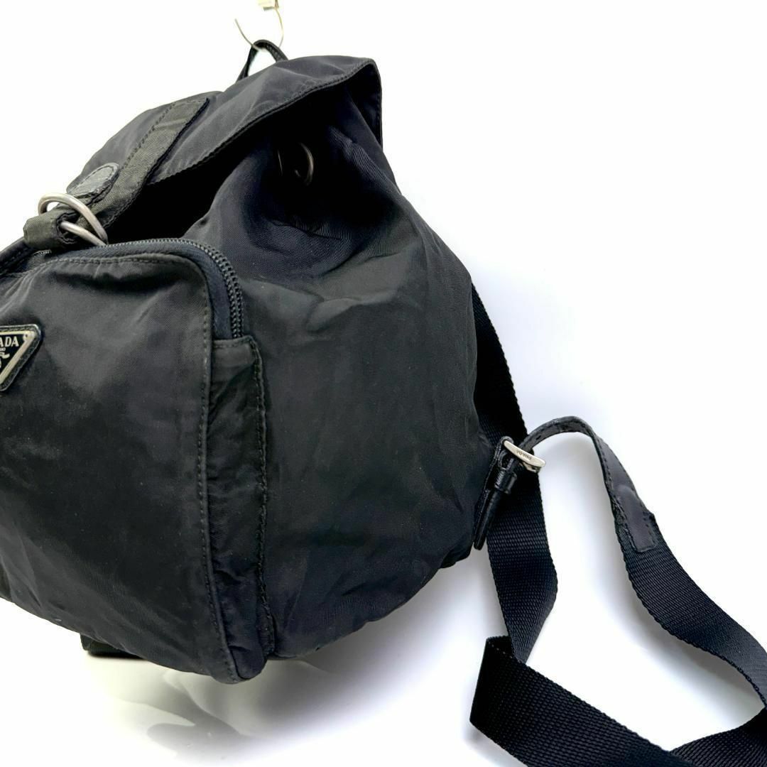 PRADA - 鑑定 PRADA プラダ 巾着ミニリュック ブラック ナイロン PRADA - 鑑定 PRADA プラダ 巾着ミニリュック ブラック ナイロン