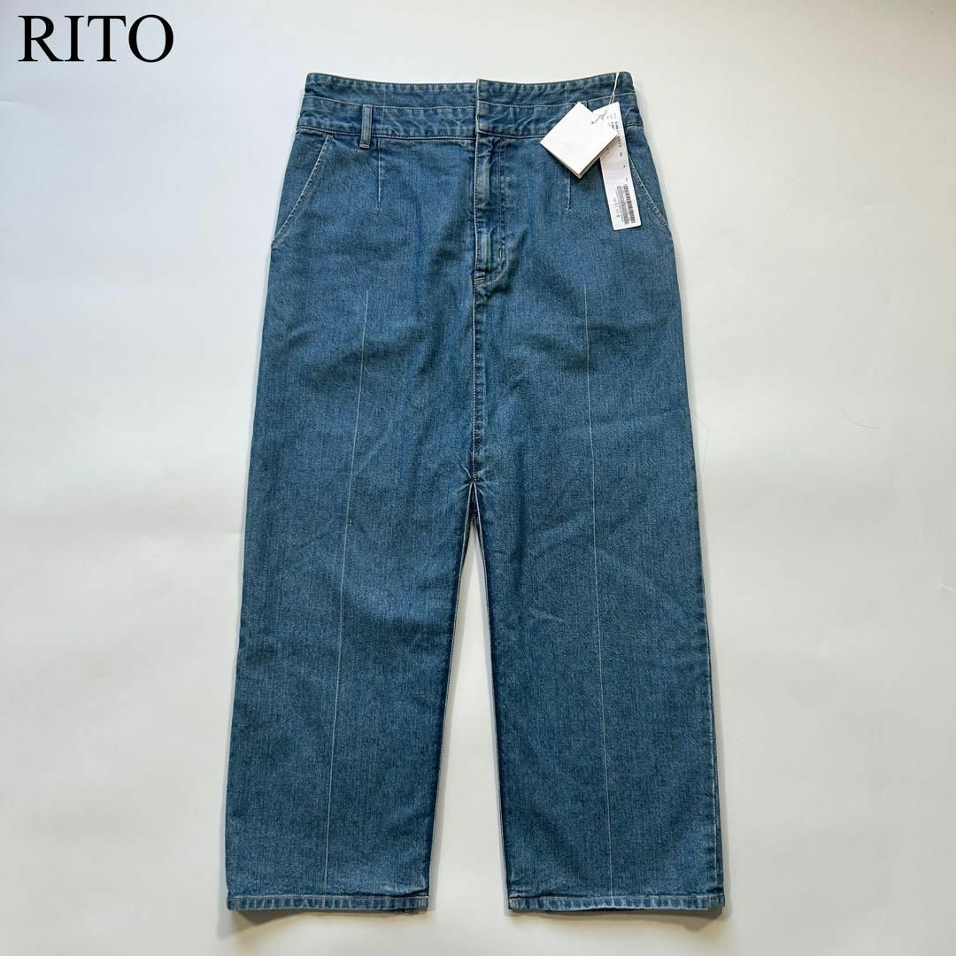 【タグ付き】RITO ダブルウエスト デニムスカート 変形 ロング 上品 モード