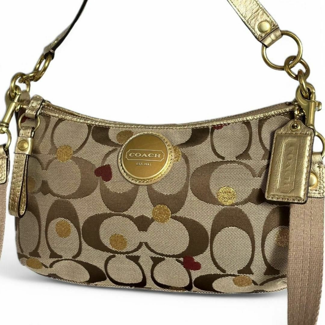 COACH - 美品 COACH コーチ 2way ショルダーバッグ シグネチャー COACH - 美品 COACH コーチ 2way ショルダーバッグ シグネチャー