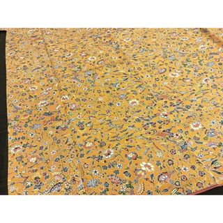 平和屋着物■上質な小紋　扇面花文　正絹　逸品　未使用　BAAR6651pk(着物)