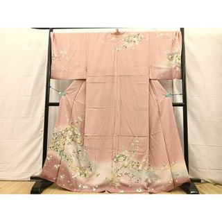 平和屋着物■訪問着　地紙枝花文　暈し染め　金彩　正絹　逸品　BAAQ3422sa(着物)