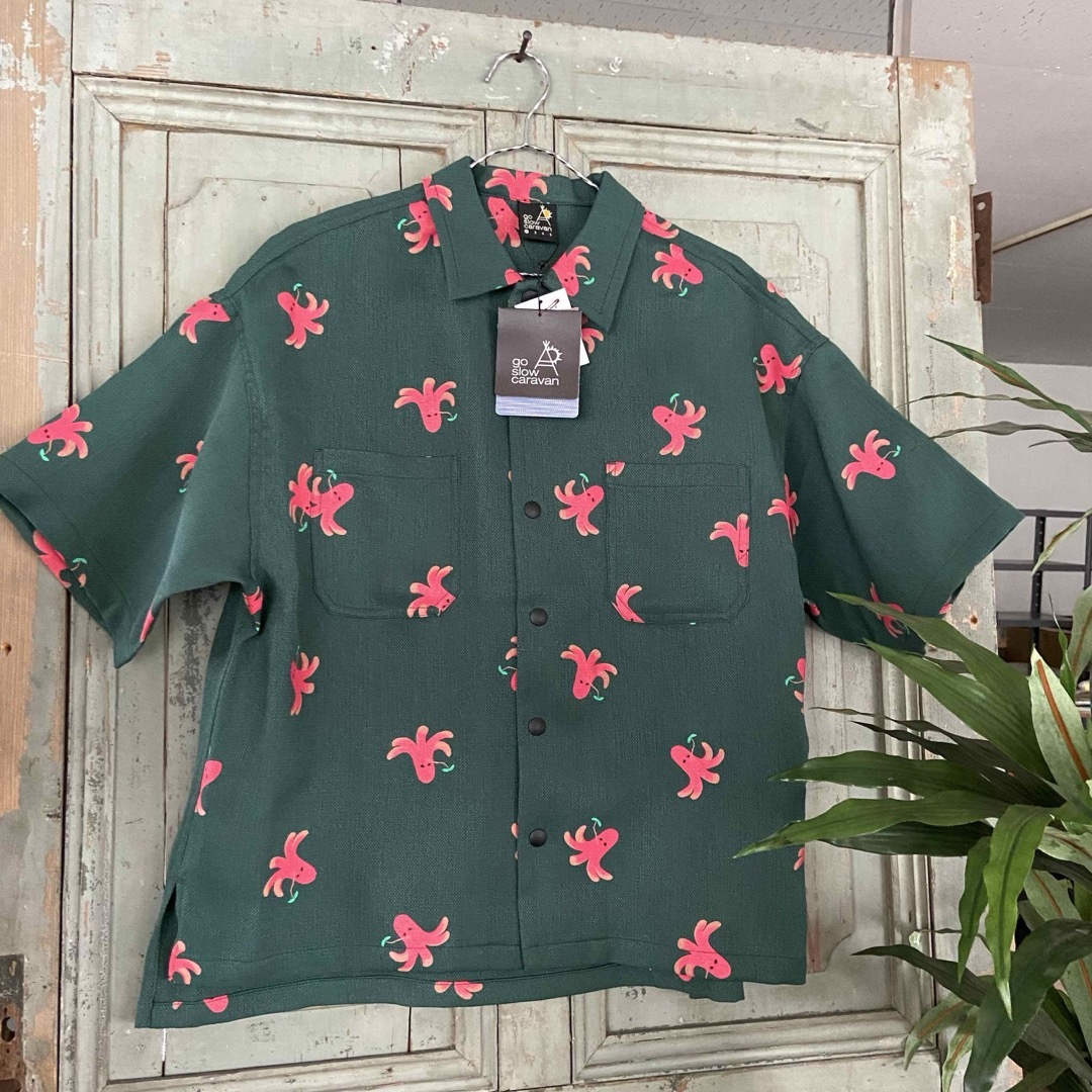 新品！2番 レディース キッズ タコさんウインナー シャツ グリーン go slow caravan USAコットン タコさんウインナーTシャツ【WEB