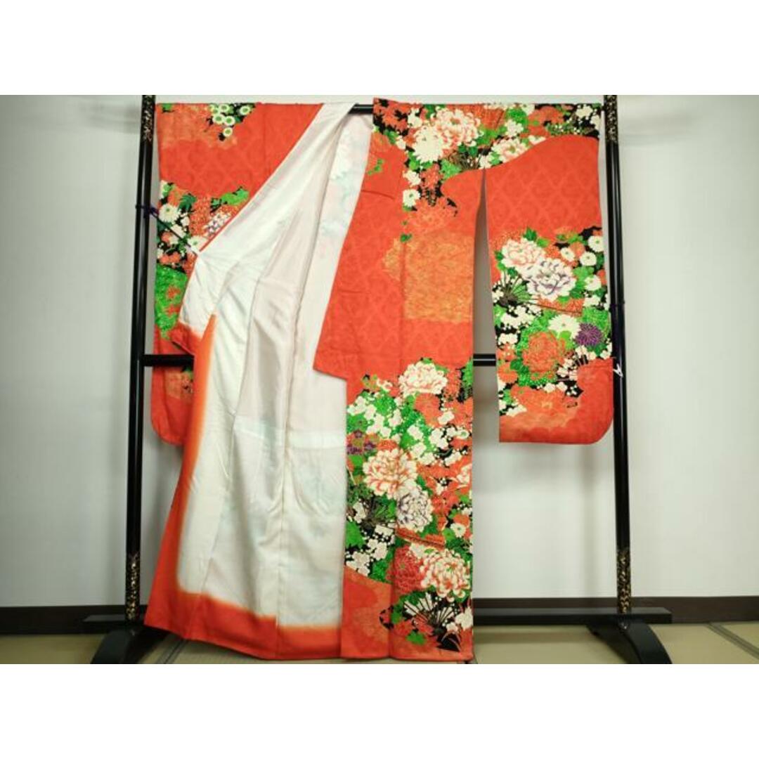 平和屋着物□豪華振袖 駒刺繍 扇面花文 金彩 正絹 逸品 平和屋着物□豪華振袖 駒刺繍 扇面花文 金彩 正絹 逸品