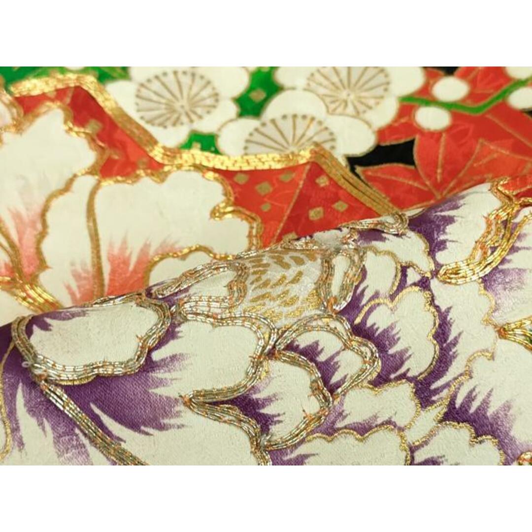 平和屋着物□豪華振袖 駒刺繍 扇面花文 金彩 正絹 逸品 平和屋着物□豪華振袖 駒刺繍 扇面花文 金彩 正絹 逸品