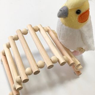 ひのきのはしご★インコや文鳥の小鳥のハンドメイドおもちゃ　バードトイ　止まり木(鳥)