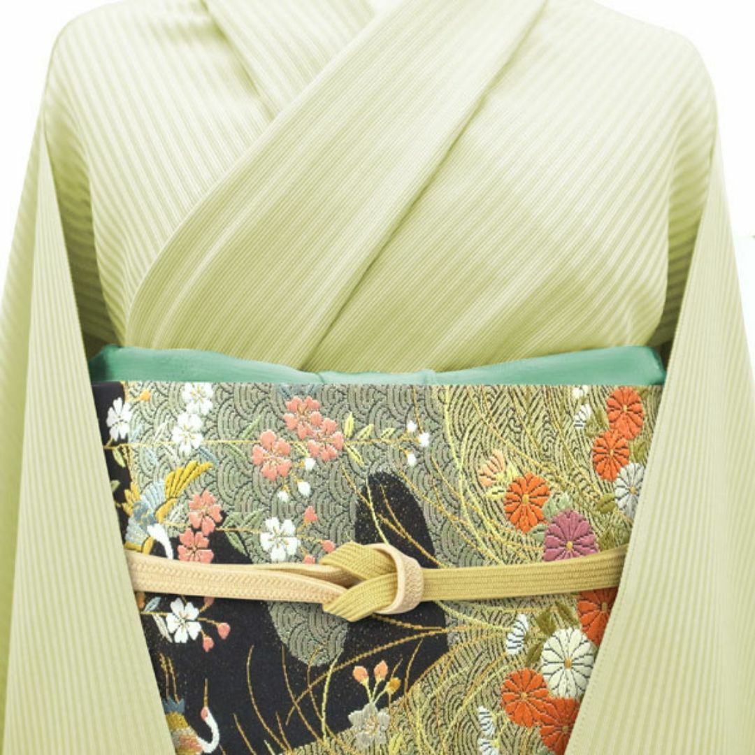 西陣 - 袋帯 京都 西陣 金銀糸 黒地 鶴 古典柄 四季の花 流水 西陣 - 袋帯 京都 西陣 金銀糸 黒地 鶴 古典柄 四季の花 流水