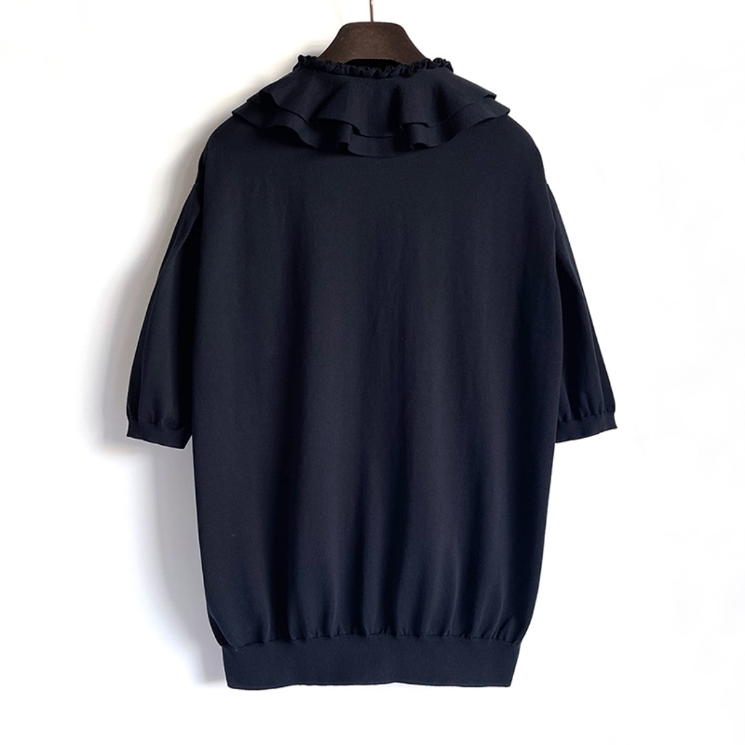 Drawer - Drawer ドゥロワー*21SS 18GコットンVネックフリル Drawer - Drawer ドゥロワー*21SS 18GコットンVネックフリル