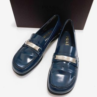 PRADA - 美品 プラダ PRADA ローファー ネイビーブルー系 PRADA - 美品 プラダ PRADA ローファー ネイビーブルー系