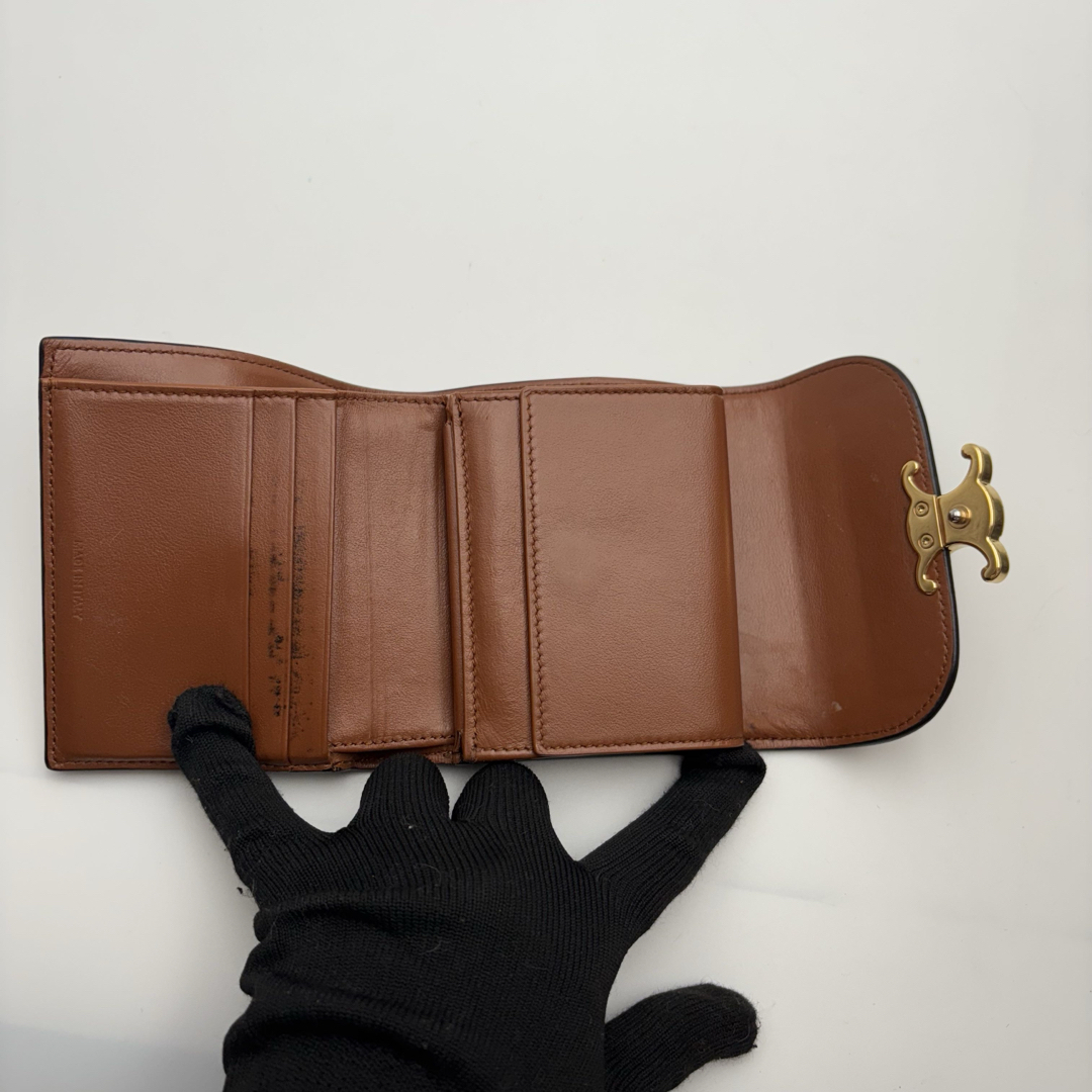CELINE - CELINE トリオンフ スモールフラップウォレット 3 CELINE - CELINE トリオンフ スモールフラップウォレット 3