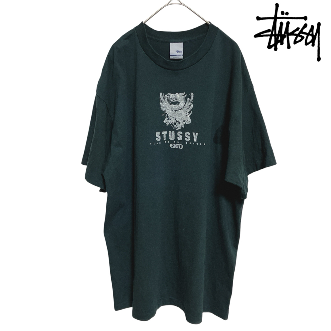 STUSSY - 銀タグ old stussy プリント Tシャツ 黒 XL USA製 00s STUSSY - 銀タグ old stussy プリント Tシャツ 黒 XL USA製 00s