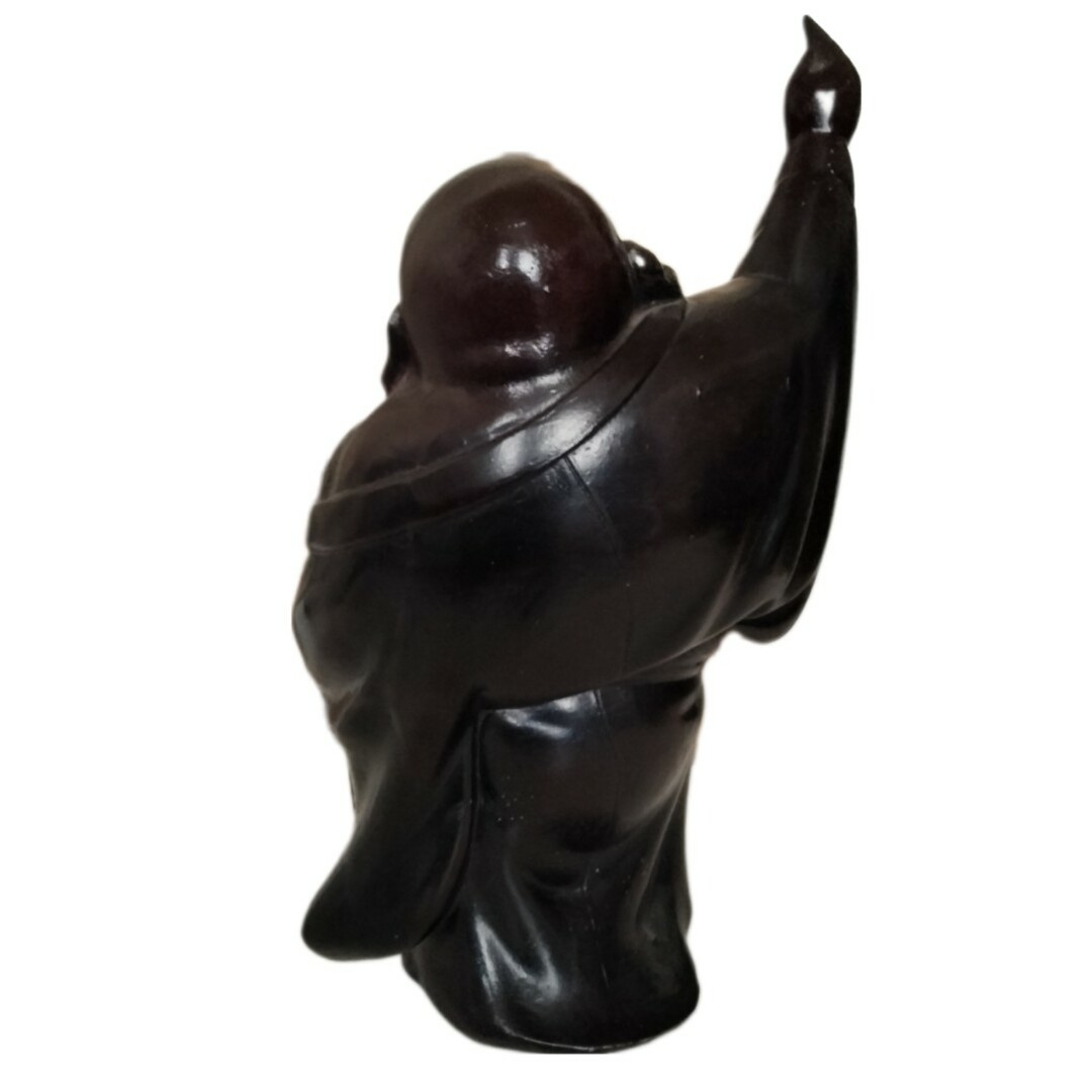縁起物 骨董品 黒色 金属工芸品 七福神 布袋様 置物 約35cmの 縁起物 骨董品 黒色 金属工芸品 七福神 布袋様 置物 約35cmの
