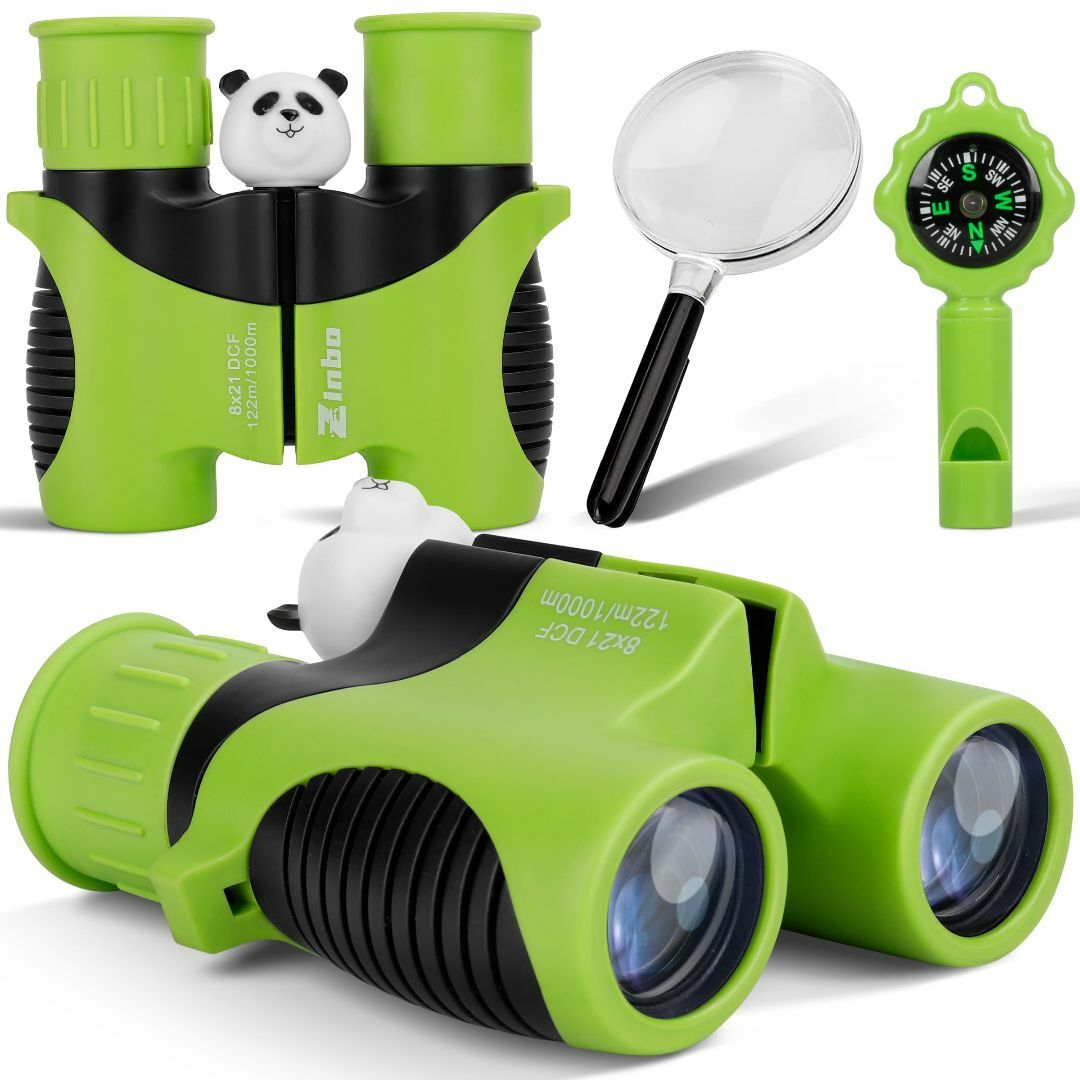 【色:グリーン】子供用双眼鏡 8x21 リアルオプティクス、拡大鏡&ホイッスルコ スマホ/家電/カメラのカメラ(その他)の商品写真