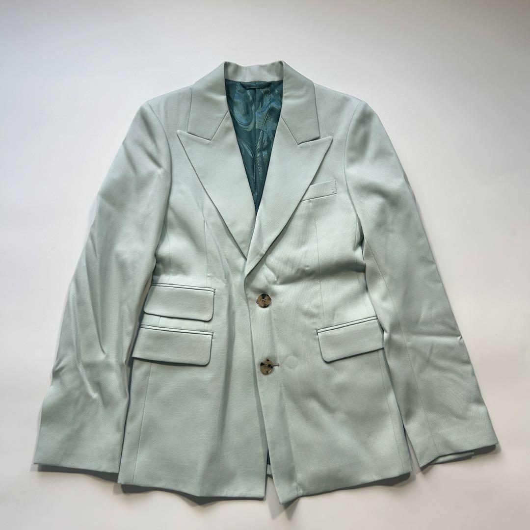 美品】KANAKO SAKAI ライトブルー 裏地 総柄 ジャケット ブルー 美品】KANAKO SAKAI ライトブルー 裏地 総柄 ジャケット ブルー