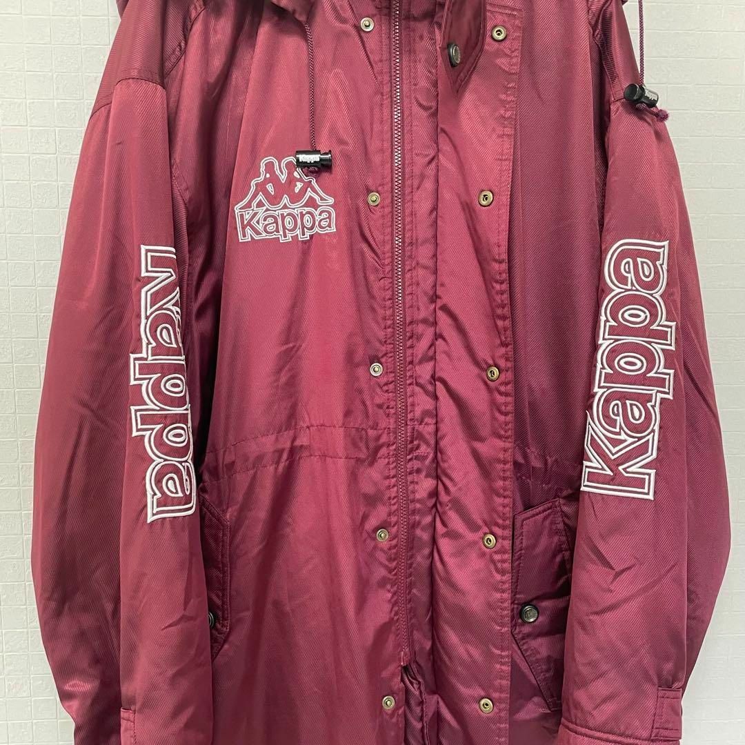 Kappa - kappa フード取り外し可 ベンチコート レッド スポーツ Kappa - kappa フード取り外し可 ベンチコート レッド スポーツ