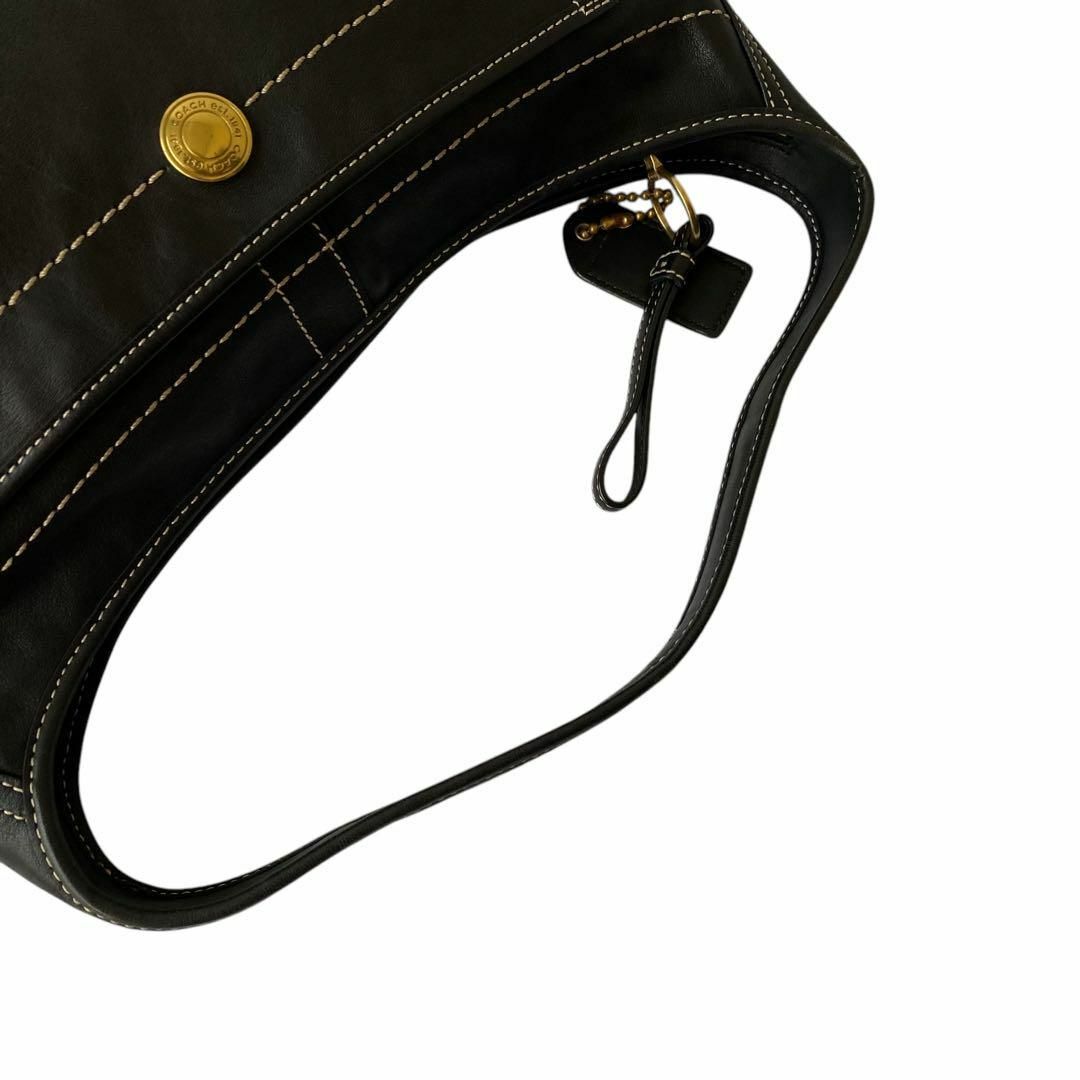 COACH - 極美品 コーチ ワンショルダーバッグ ブラック レザーの COACH - 極美品 コーチ ワンショルダーバッグ ブラック レザーの