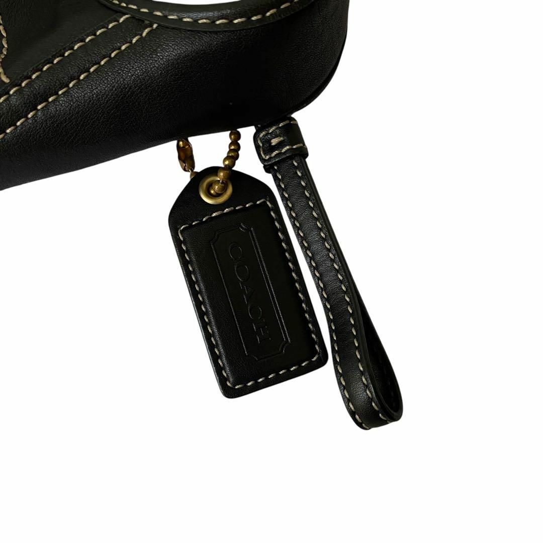 COACH - 極美品 コーチ ワンショルダーバッグ ブラック レザーの COACH - 極美品 コーチ ワンショルダーバッグ ブラック レザーの