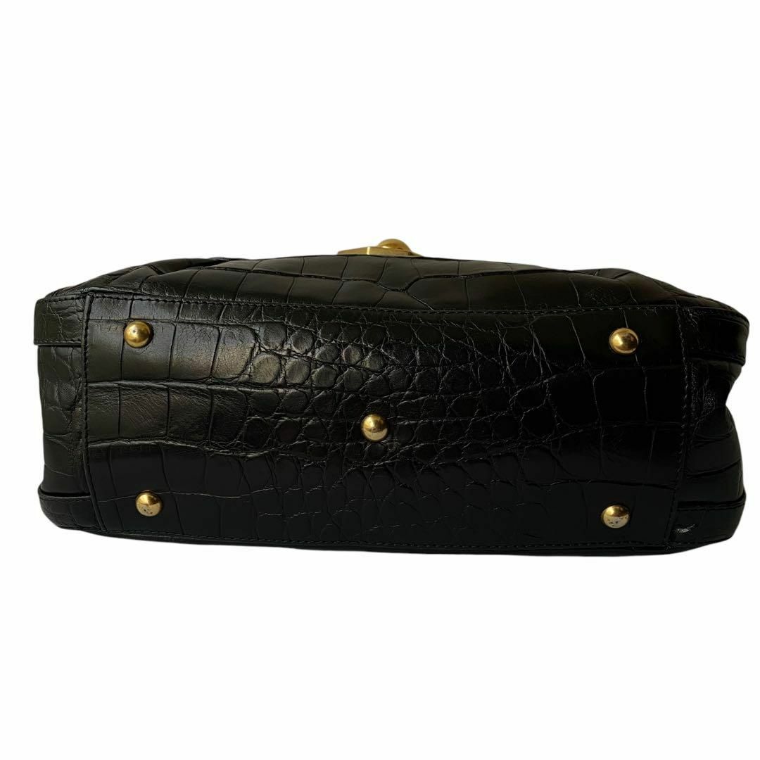 FURLA - 極美品 フルラ ハンドバッグ 型押し パイソン レザー FURLA - 極美品 フルラ ハンドバッグ 型押し パイソン レザー