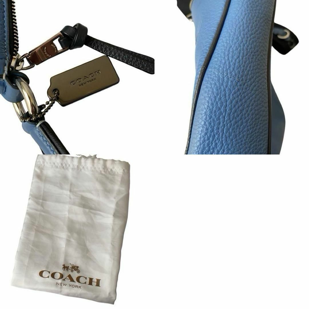 COACH - 極美品 コーチ ショルダーバッグ レザー ブルー 斜め COACH - 極美品 コーチ ショルダーバッグ レザー ブルー 斜め
