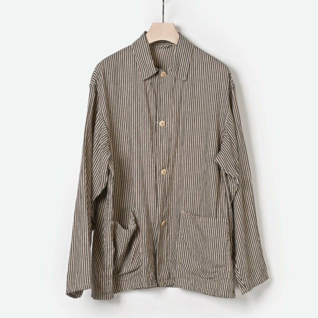 COMOLI - 美品 COMOLI ストライプワークジャケット SIZE3の通販 COMOLI - 美品 COMOLI ストライプワークジャケット SIZE3の通販