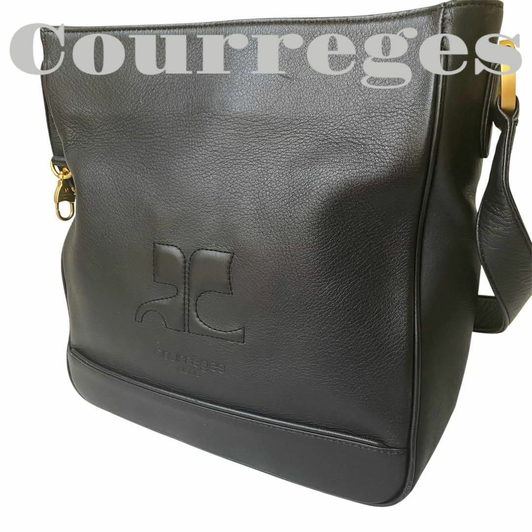 Courreges - 美品 クレージュ ショルダーバッグ ロゴ レザー Courreges - 美品 クレージュ ショルダーバッグ ロゴ レザー