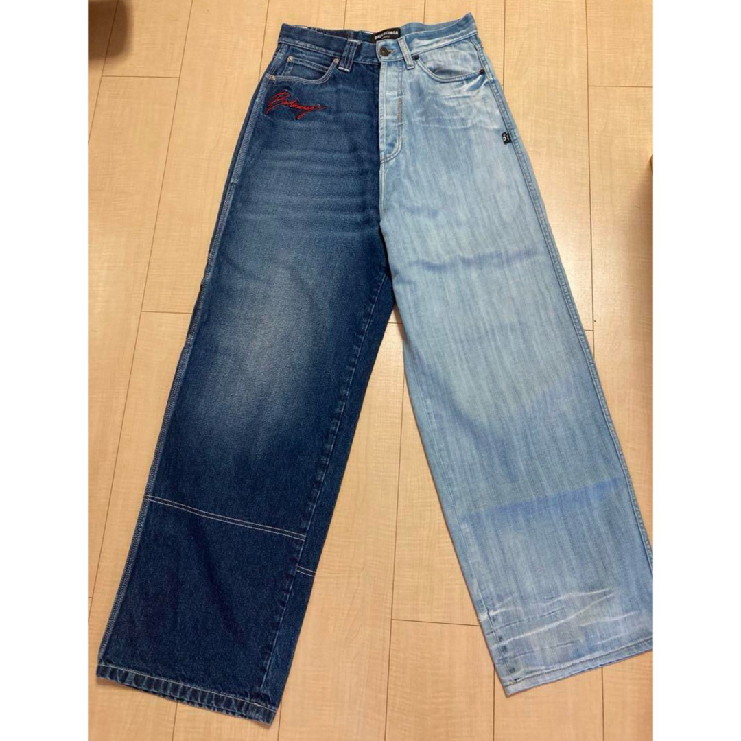 BALENCIAGA - 【スーパーSALE】BALENCIAGA ワイドデニム JEANS BALENCIAGA - 【スーパーSALE】BALENCIAGA ワイドデニム JEANS