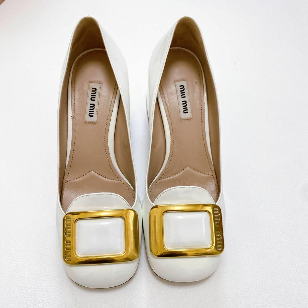 MIU MIU - 希少 美品 MIU MIU ミュウミュウ スクエアバックル MIU MIU - 希少 美品 MIU MIU ミュウミュウ スクエアバックル