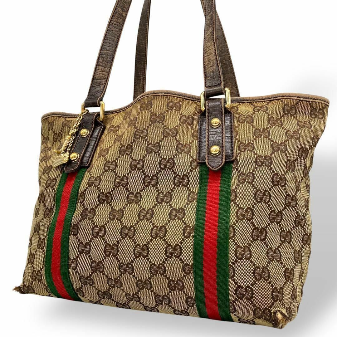 GUCCI - GUCCI グッチ ハンドバッグ トートバッグ GGキャンバス GUCCI - GUCCI グッチ ハンドバッグ トートバッグ GGキャンバス
