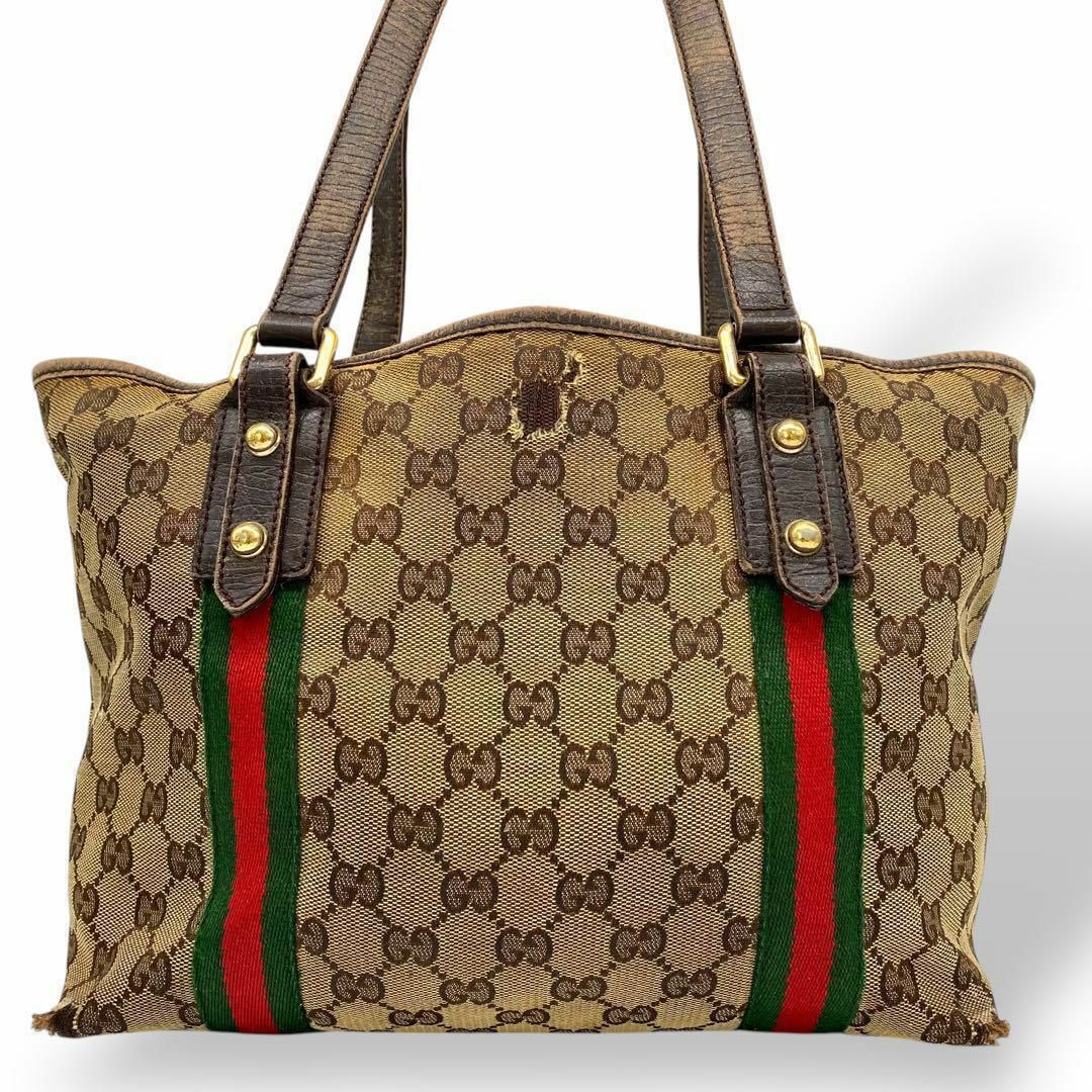 GUCCI - GUCCI グッチ ハンドバッグ トートバッグ GGキャンバス GUCCI - GUCCI グッチ ハンドバッグ トートバッグ GGキャンバス