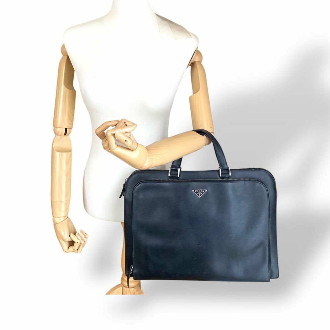 PRADA - PRADA プラダ ビジネスバッグ サフィアーノレザー PRADA - PRADA プラダ ビジネスバッグ サフィアーノレザー