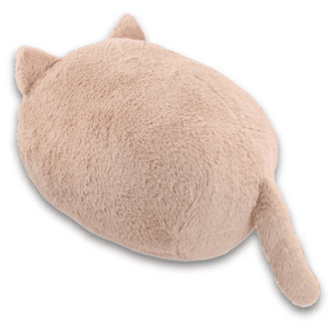 手触り抜群 猫しっぽ付きBIGクッション ライトブラウン ねこ ネコ インテリア/住まい/日用品のインテリア小物(クッション)の商品写真