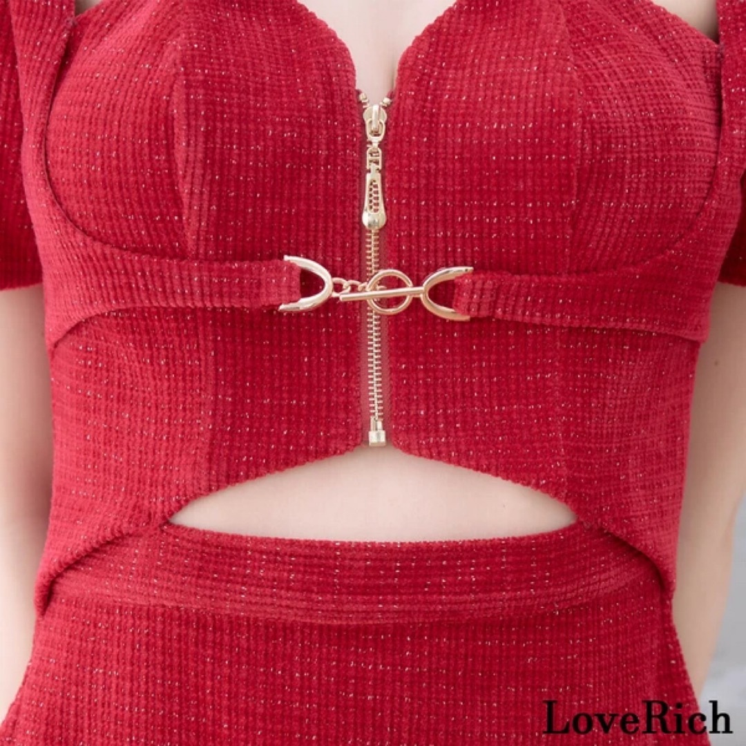 JEWELS - ラブリッチ⭐︎キャバドレス セットアップ レッド SM JEWELS - ラブリッチ⭐︎キャバドレス セットアップ レッド SM