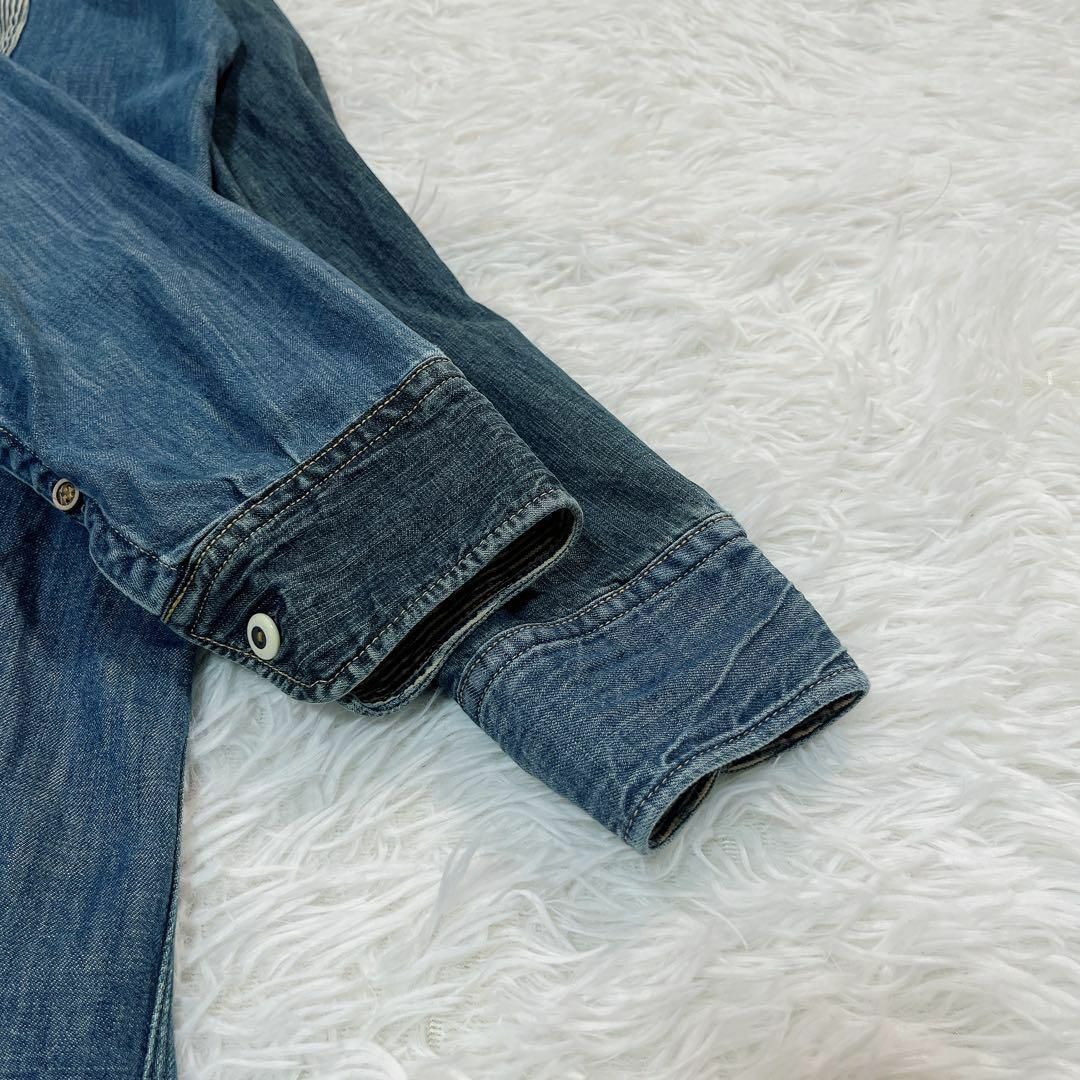 45R - 美品✨45R インディゴ 全員集合のスモック ドレス 45R - 美品✨45R インディゴ 全員集合のスモック ドレス