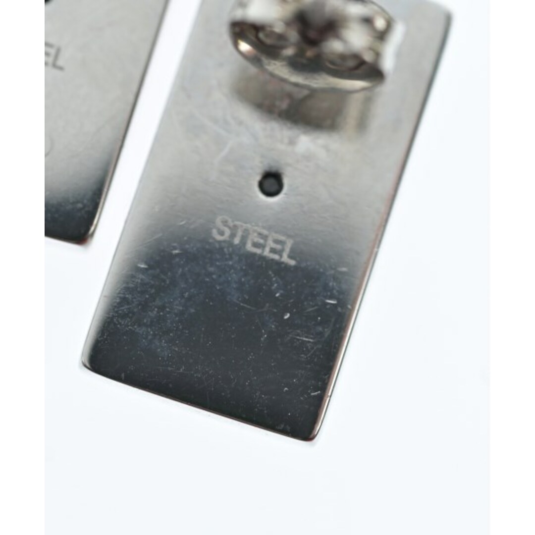DIESEL - DIESEL ディーゼル ピアス - 赤xシルバー 【古着 DIESEL - DIESEL ディーゼル ピアス - 赤xシルバー 【古着