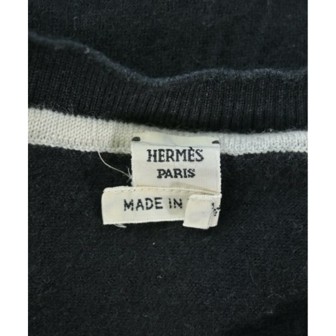 HERMES - HERMES エルメス ニット・セーター 40(M位) 白x黒 HERMES - HERMES エルメス ニット・セーター 40(M位) 白x黒