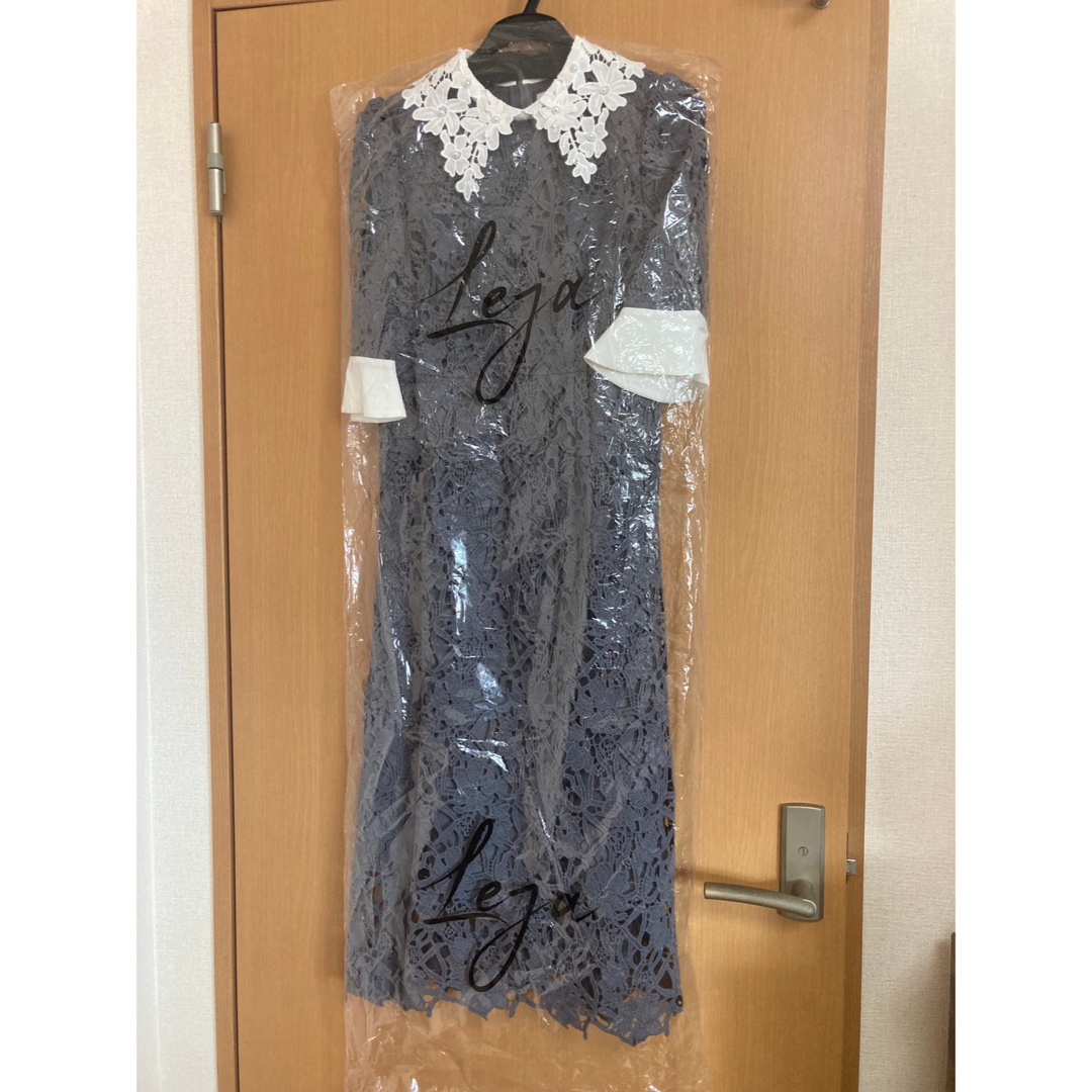 Leja - LEJA 花柄レースカラースパンコールAラインフレアドレス Leja - LEJA 花柄レースカラースパンコールAラインフレアドレス