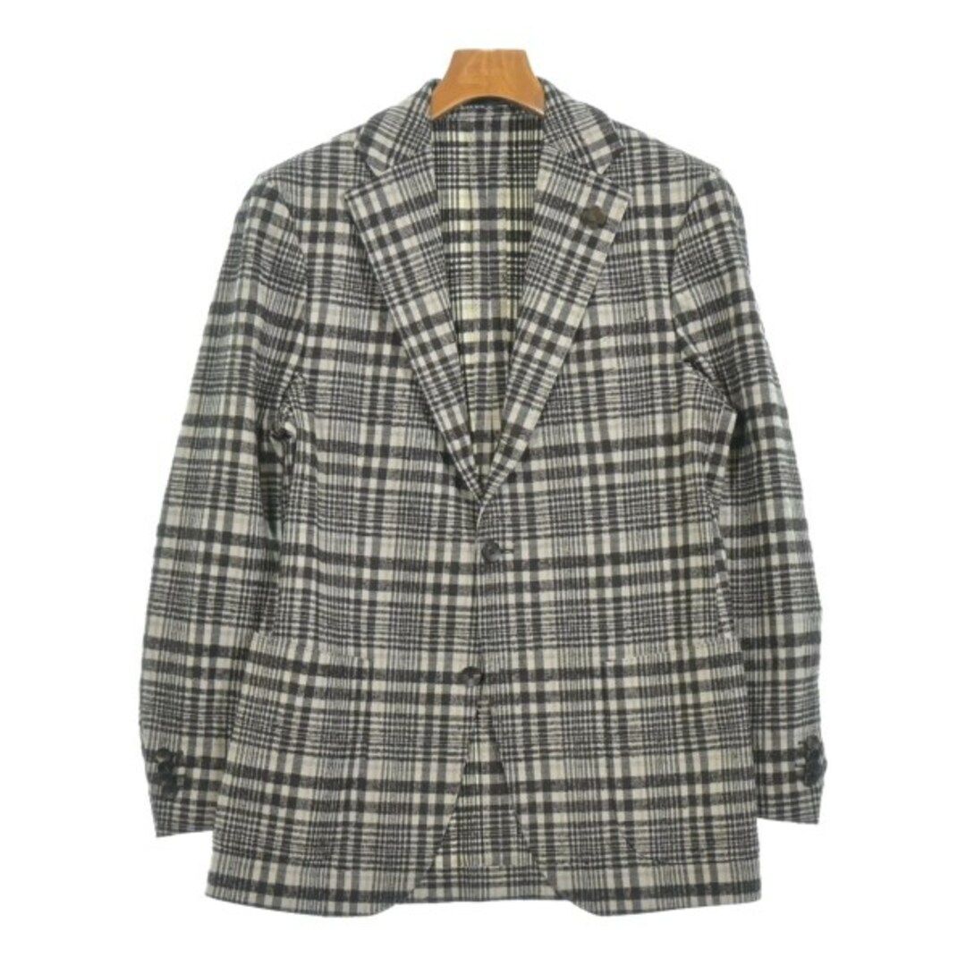 LARDINI - LARDINI ラルディーニ ジャケット 46(M位) グレーx茶 LARDINI - LARDINI ラルディーニ ジャケット 46(M位) グレーx茶