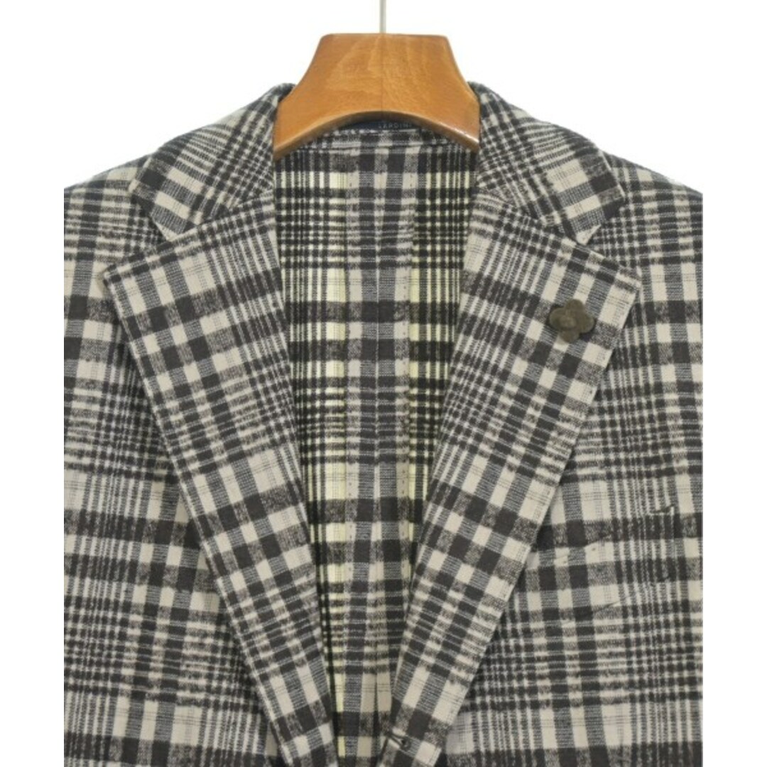 LARDINI - LARDINI ラルディーニ ジャケット 46(M位) グレーx茶 LARDINI - LARDINI ラルディーニ ジャケット 46(M位) グレーx茶