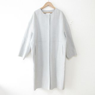 GALLARDA GALANTE - 良品 22AW GALLARDAGALANTE ガリャルダガランテ リバーノーカラーコート F ライトグレー レディース 古着 中古 USED