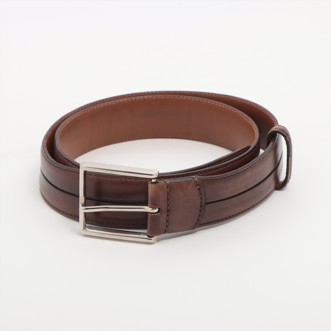 BERLUTI - 美品 ベルルッティ レザー ベルト シルバー バックル BERLUTI - 美品 ベルルッティ レザー ベルト シルバー バックル