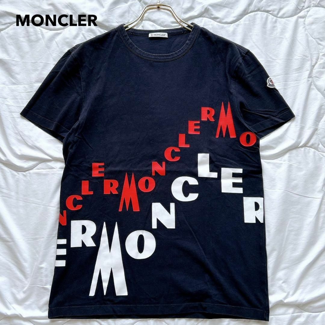 MONCLER - MONCLER モンクレール ロゴプリント 半袖 カットソー MONCLER - MONCLER モンクレール ロゴプリント 半袖 カットソー