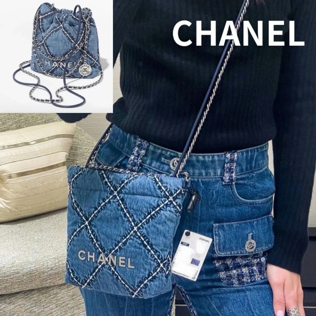 CHANEL - 新品 シャネル CHANEL 22 ミニ ハンドバッグ デニム CHANEL - 新品 シャネル CHANEL 22 ミニ ハンドバッグ デニム