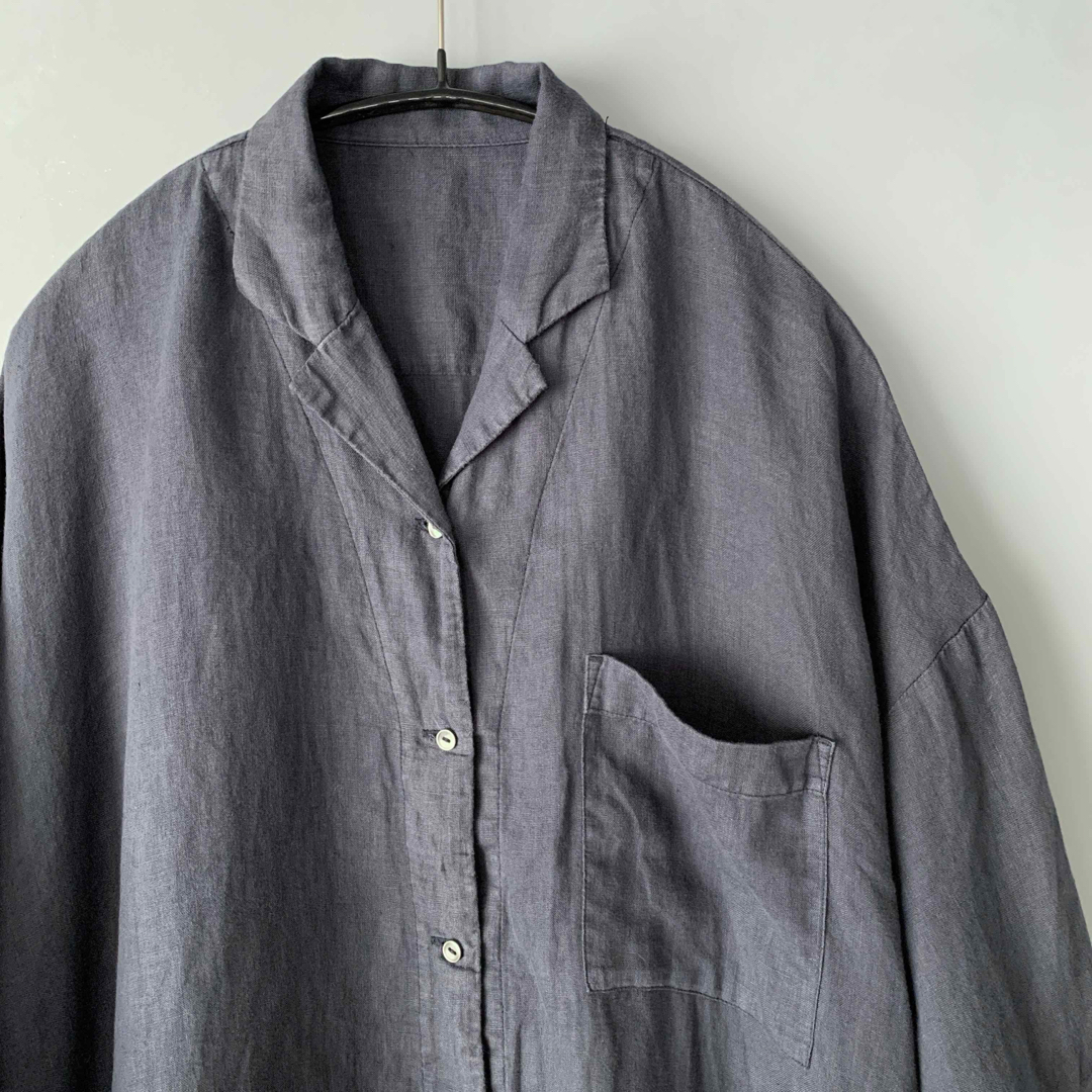 nest Robe - Nest robe オープンカラーリネンシャツ ブラウス nest Robe - Nest robe オープンカラーリネンシャツ ブラウス