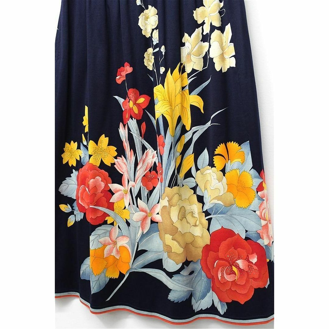 LEONARD - W145/未使用 LEONARD ひざ丈スカート 花柄 ウエスト LEONARD - W145/未使用 LEONARD ひざ丈スカート 花柄 ウエスト