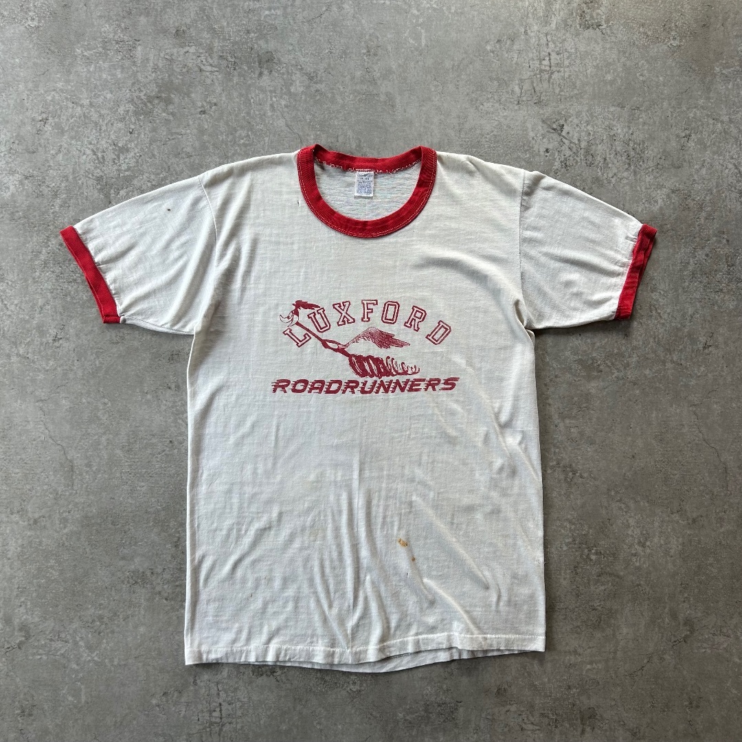Russell Athletic - 70s sportswear リンガーtシャツ USA製 XL ロードランナー