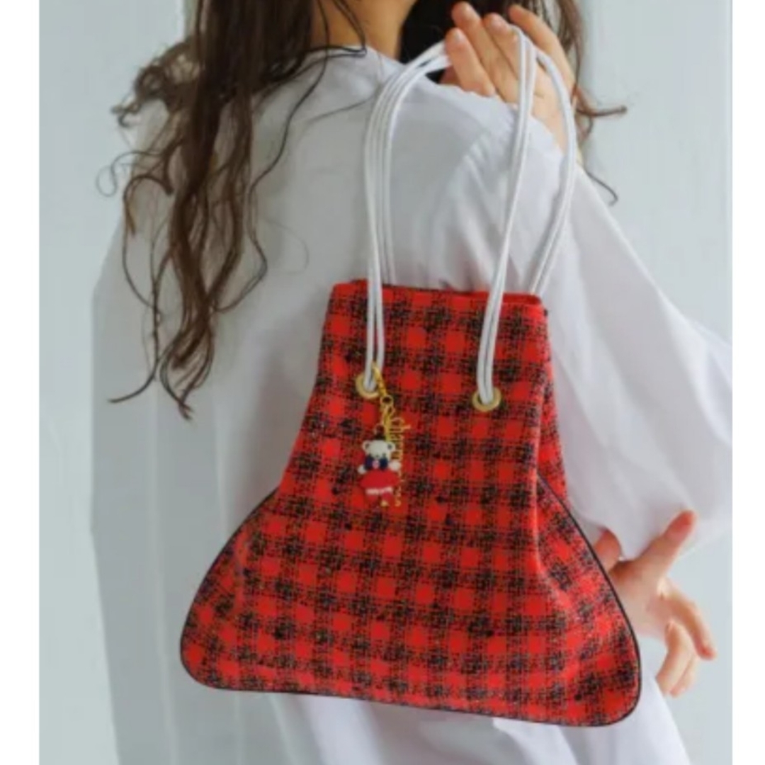 familiar - ファミリア シャルマントサック 巾着バッグ レッド familiar - ファミリア シャルマントサック 巾着バッグ レッド