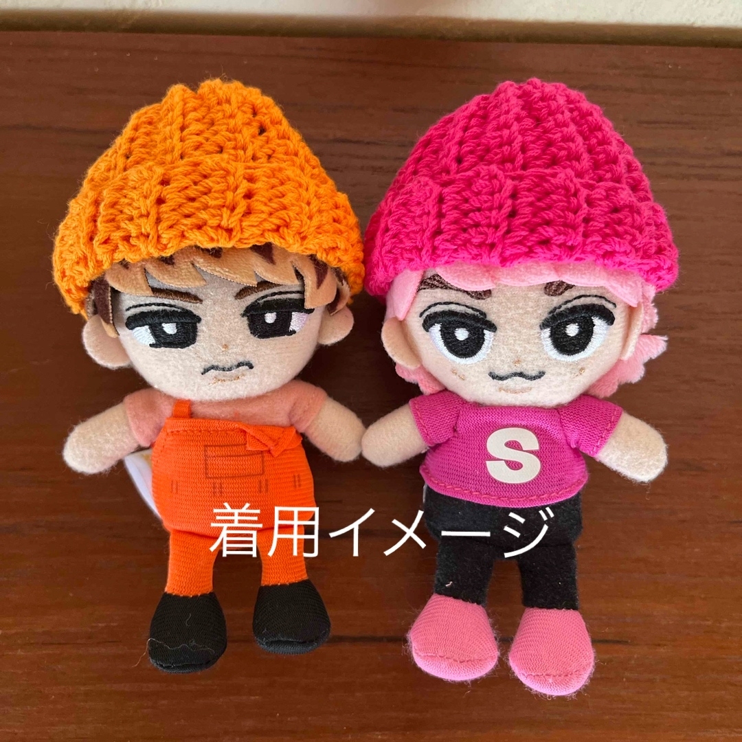 すのチルぬいサイズ ニット帽2個セット(オレンジ、ピンク)の通販 すのチルぬいサイズ ニット帽2個セット(オレンジ、ピンク)の通販